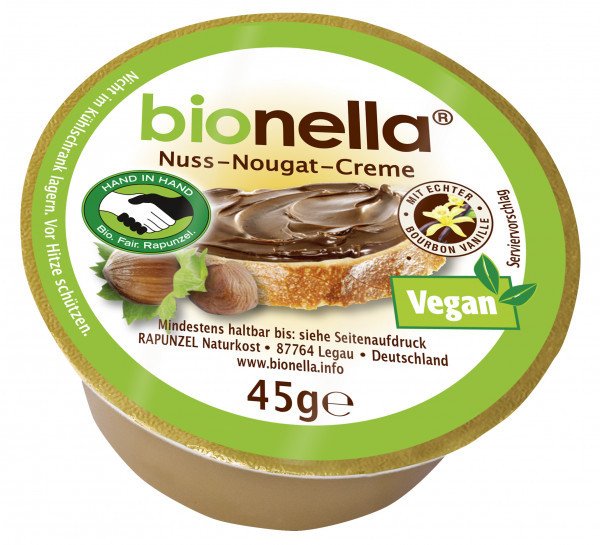 Bionella Nuss-Nougat-Creme vegan, 45g, Bio